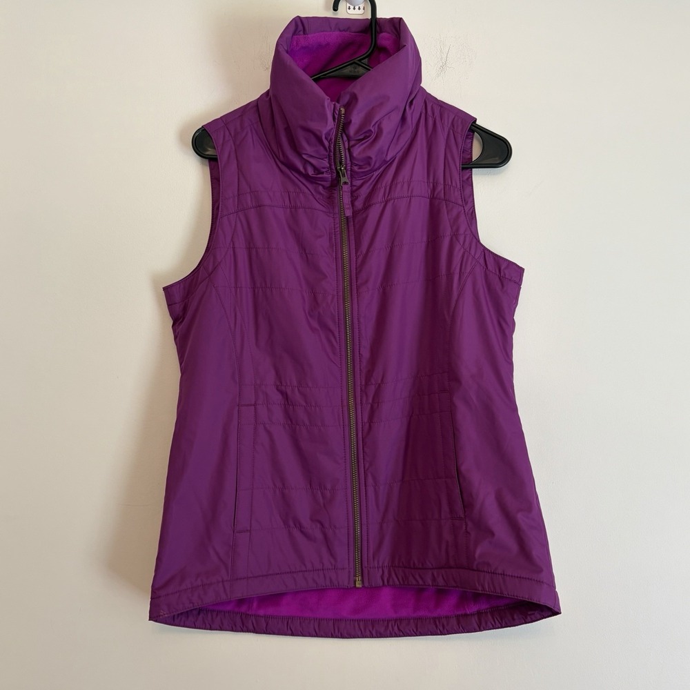 Columbia Vest Womens L Purple Fleece Lined Insulated Zip Outdoor Ski Lightweight